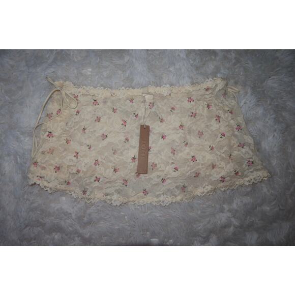 NWT Skims Stretch Lace Mini Skirt Butter Rosebud Print Size S - Picture 7 of 8